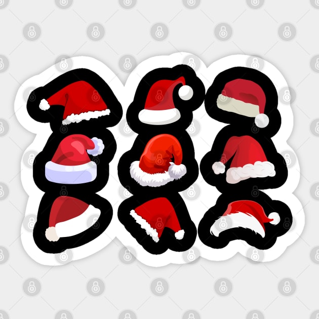 Santa Hats Collection: Get Into the Festive Spirit! Merry Christmas! Sticker by F-for-Fab